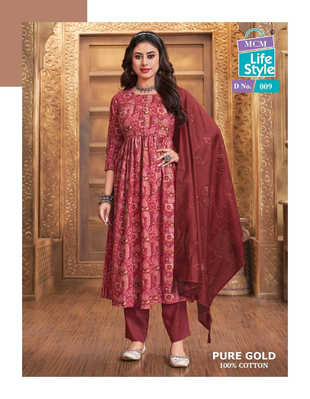 MCM Pure Gold Vol-1 - Anarkali Kurti With Pant Dupatta